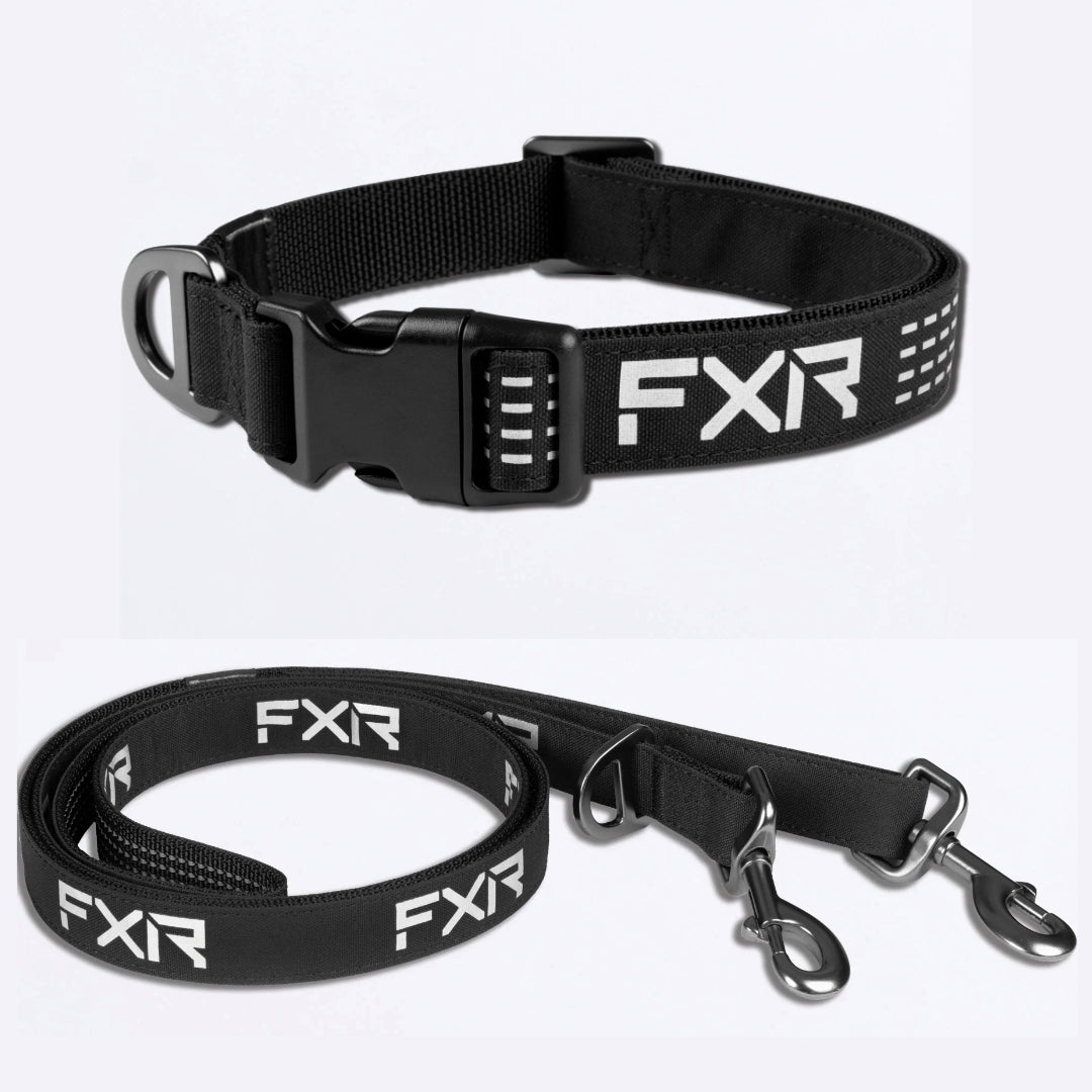 FXR Dog Collar and Lead Combo Black/Grey