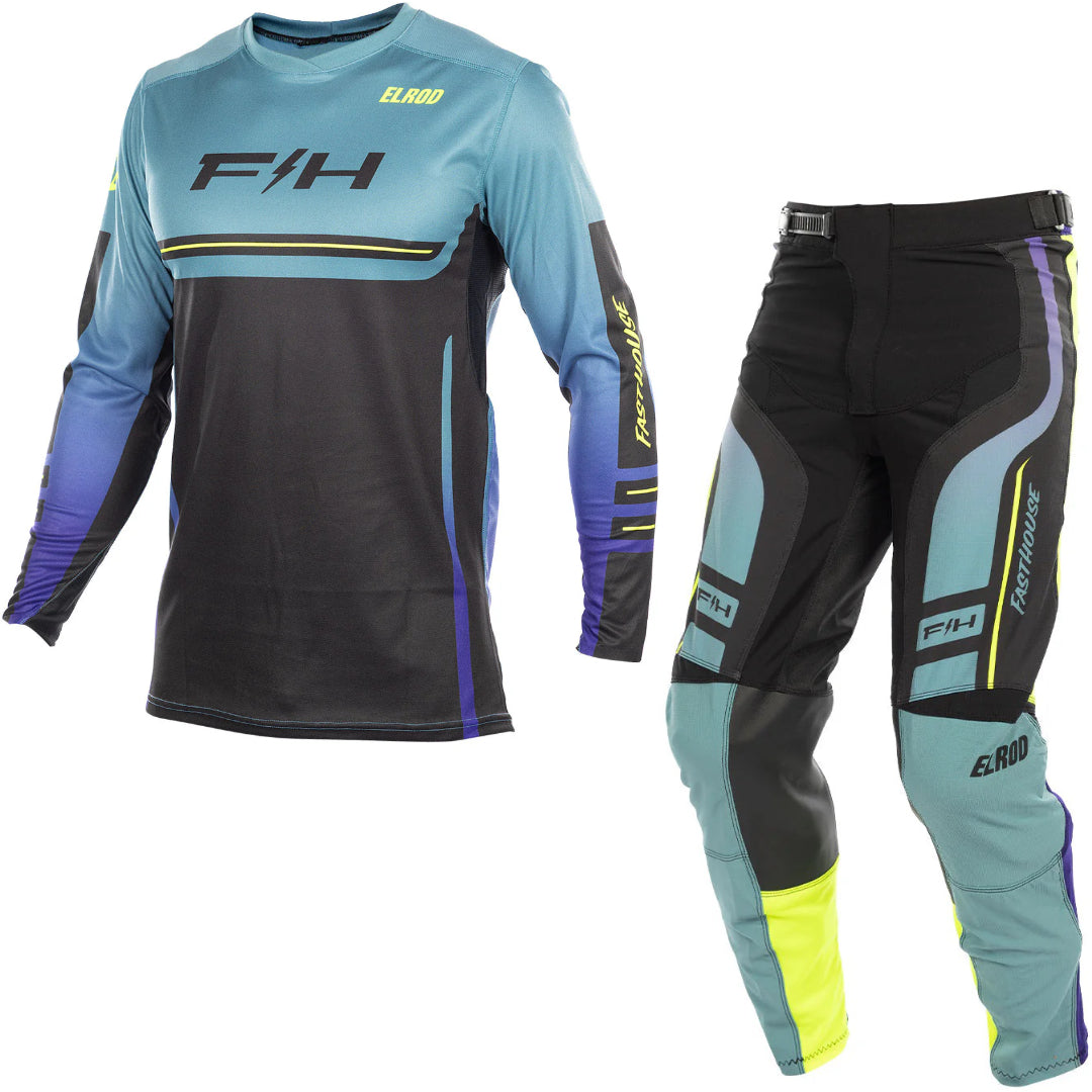 Fasthouse Elrod React MX Kit Combo - Light Indigo/Black