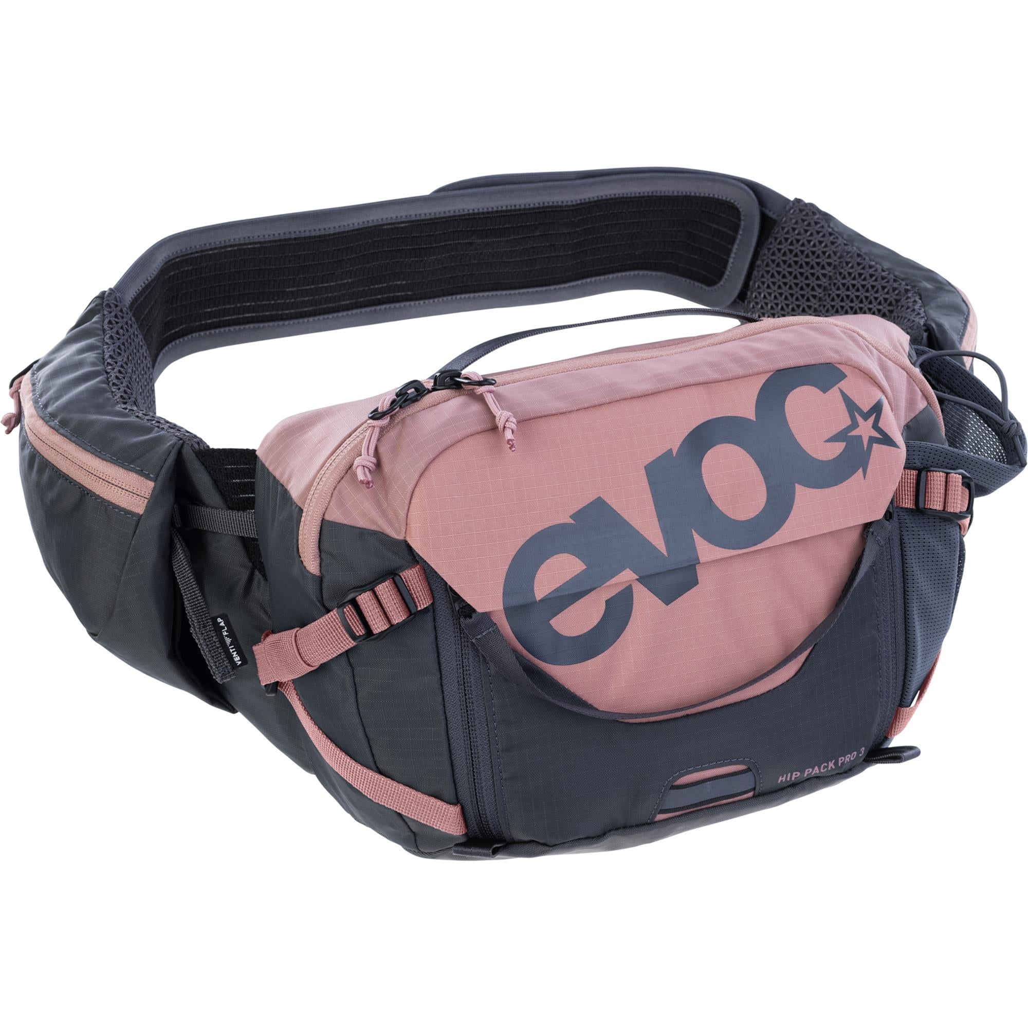 EVOC Hip Pack Pro Hydration Pack 3L With 1.5L Bladder Dusty Pink/Carbon Grey