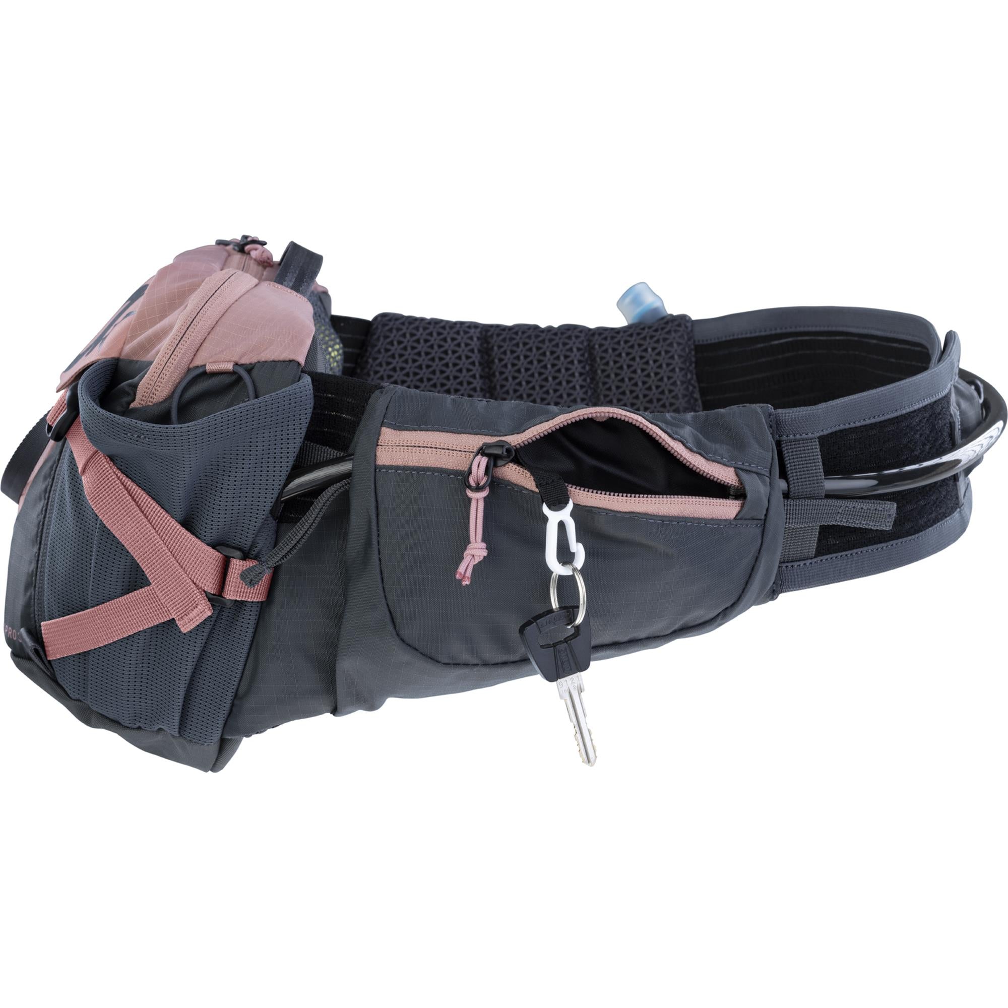 EVOC Hip Pack Pro Hydration Pack 3L With 1.5L Bladder Dusty Pink/Carbon Grey