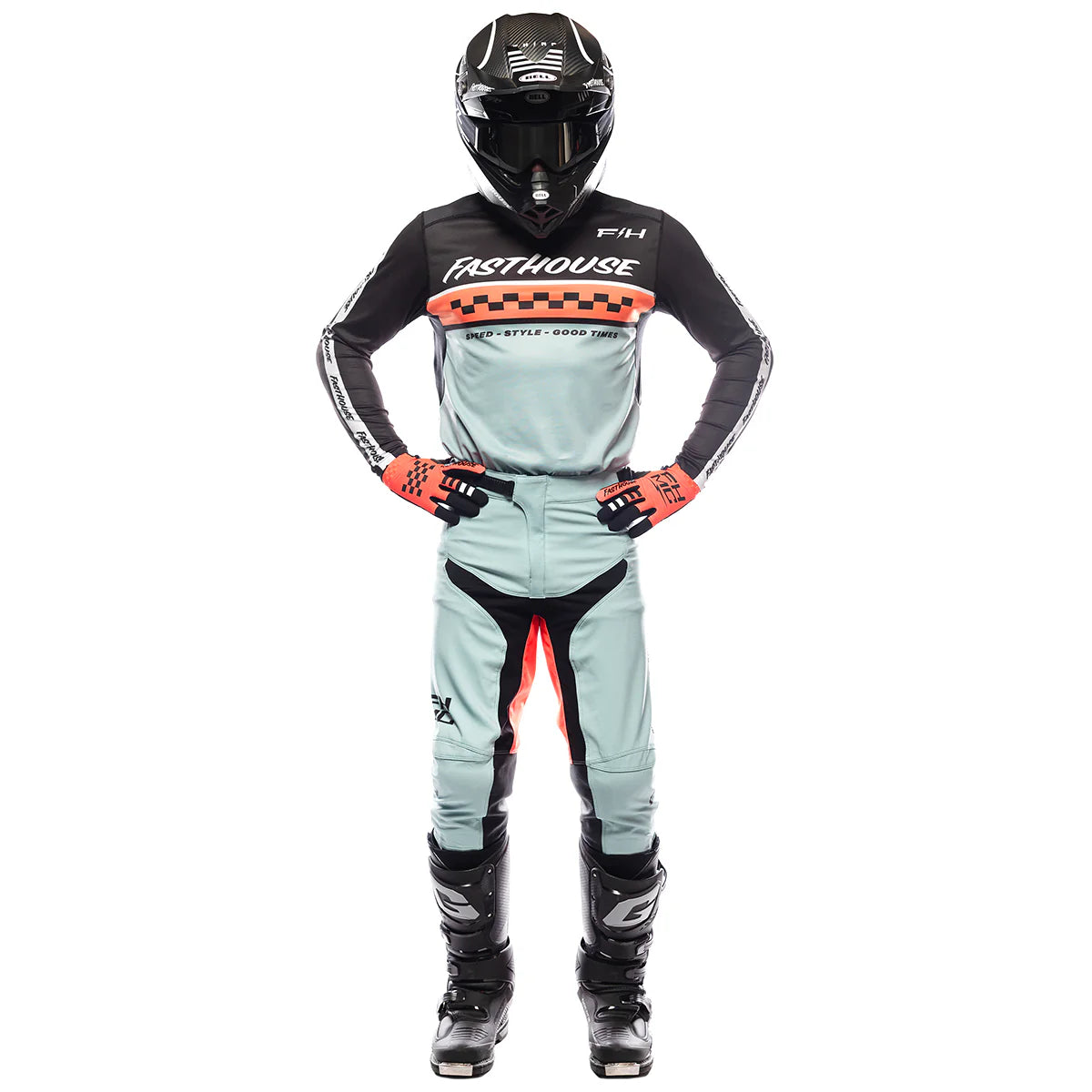 Fasthouse Elrod Formula LS MX Jersey Oceanic Mint/Hyper Coral