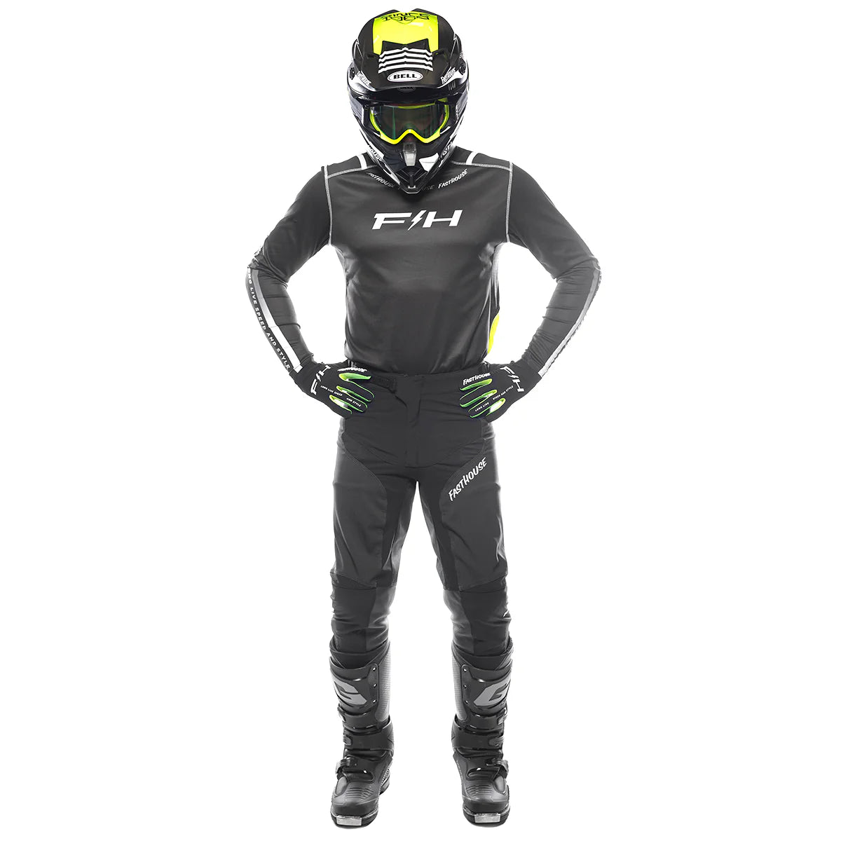 Fasthouse Elrod Nitro LS MX Jersey Black Neon