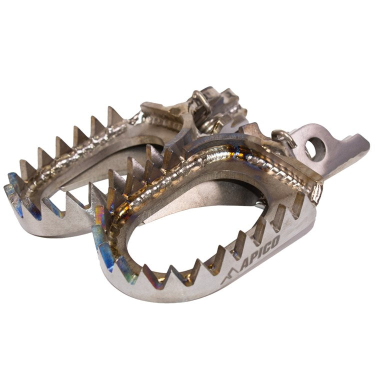 Apico Titanium Foot Pegs Open Design HONDA CR125/250 02-07, CRF150R 07-25, CRF250R/X/RX 04-25, CRF450R/X/RX 02-25