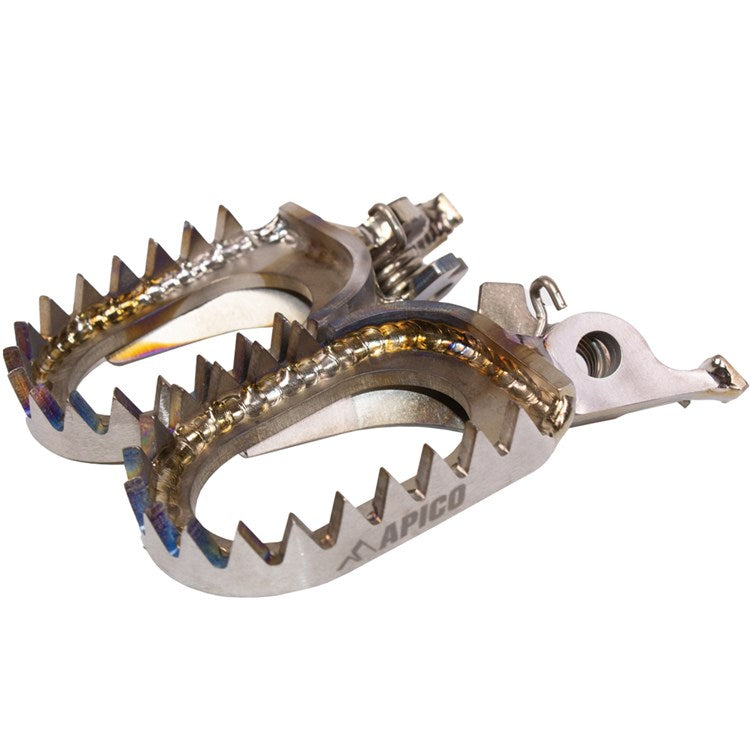 Apico Titanium Foot Pegs Open Design KAWASAKI KX250F 06-26, KX450F 07-26, KX250X/450X 21-26