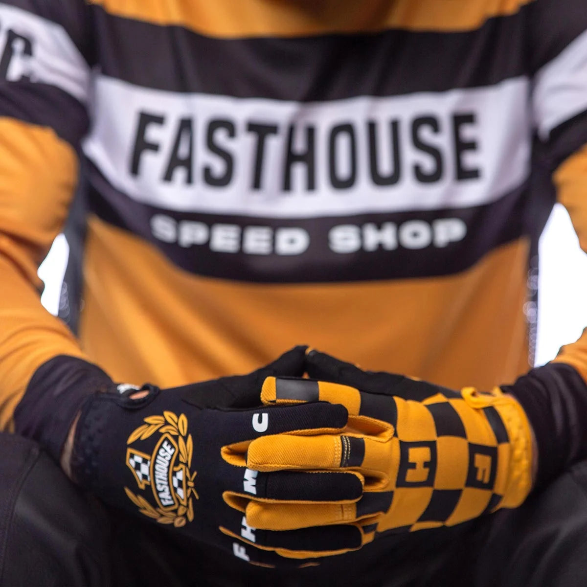 Fasthouse Grindhouse Analogue LS MX Jersey - Vintage Gold/Black