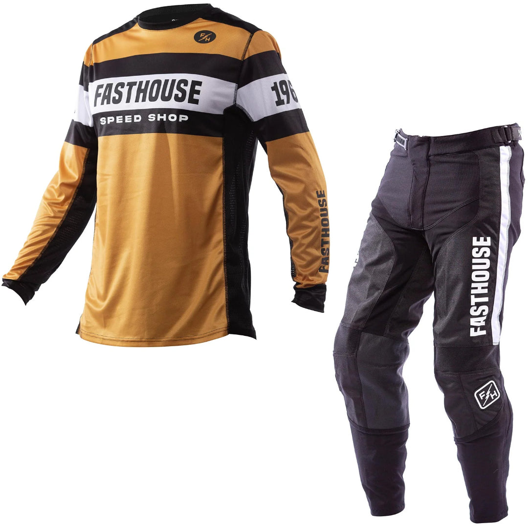 Fasthouse Grindhouse Analogue MX Kit Combo - Vintage Gold/Black
