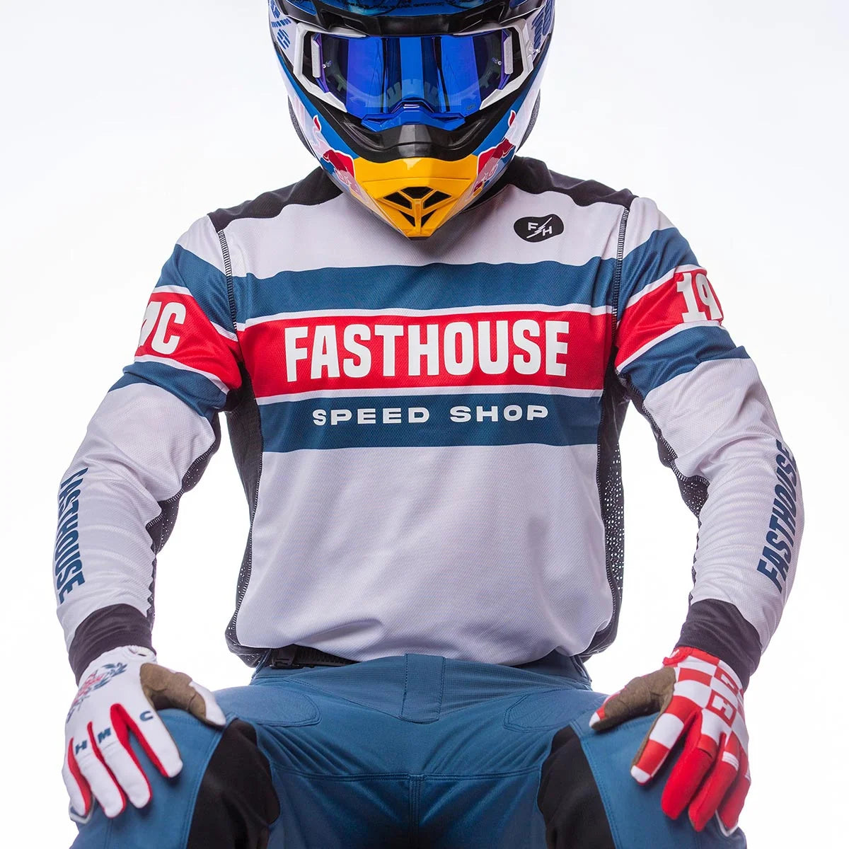 Fasthouse Grindhouse Analogue LS MX Jersey - White/Black