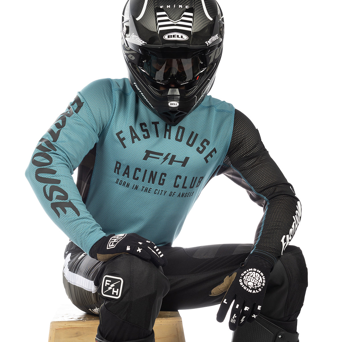 Fasthouse Grindhouse Air-Cooled Club MX Jersey - Light Indigo