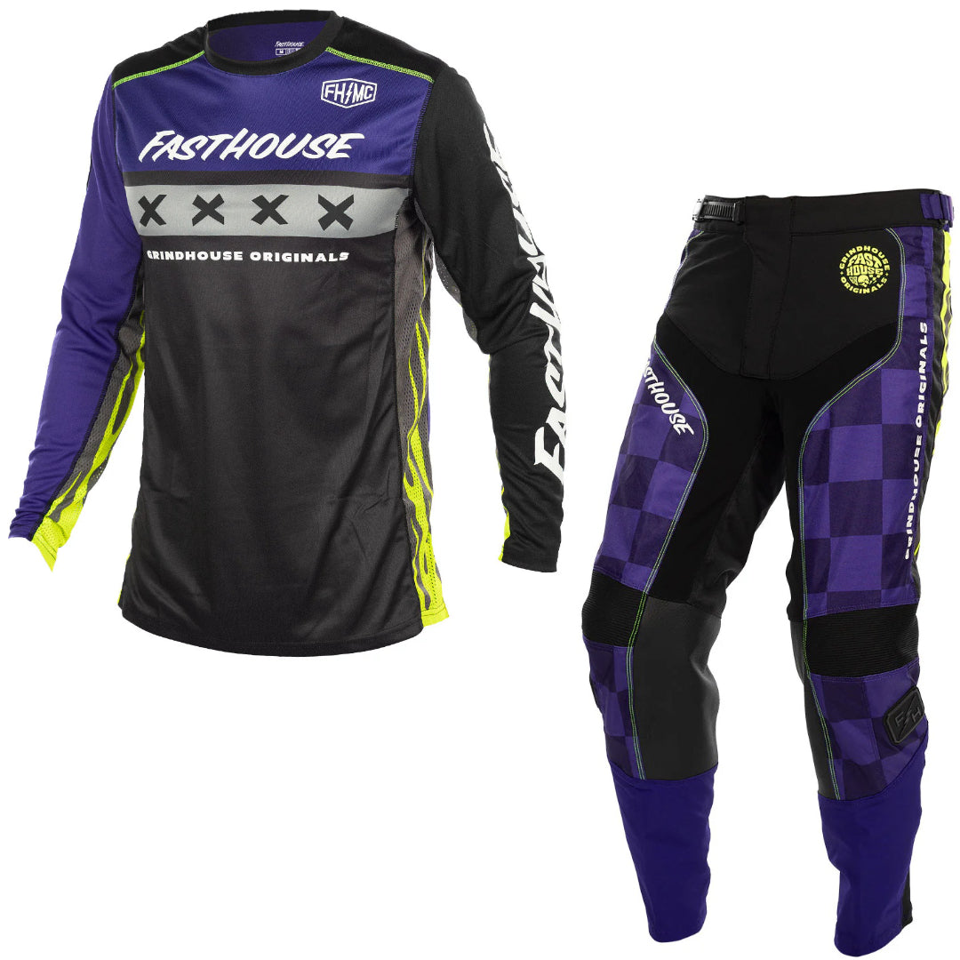Fasthouse YOUTH Grindhouse Grimm MX Kit Combo - FH Purple/Black
