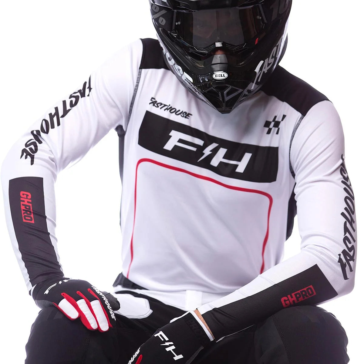 Fasthouse Grindhouse Pro Apex LS MX Jersey - White/Red