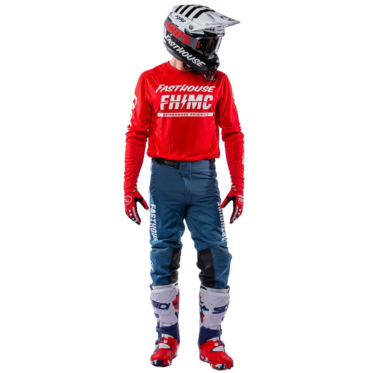 Fasthouse Grindhouse Score LS MX Jersey - Red/White