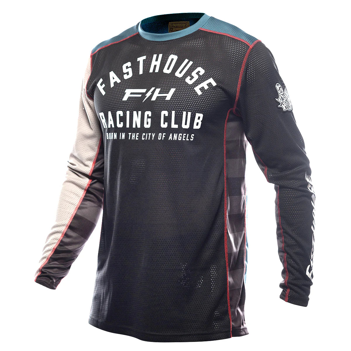 Fasthouse Grindhouse Air-Cooled Club LS MX Jersey Black/Teal