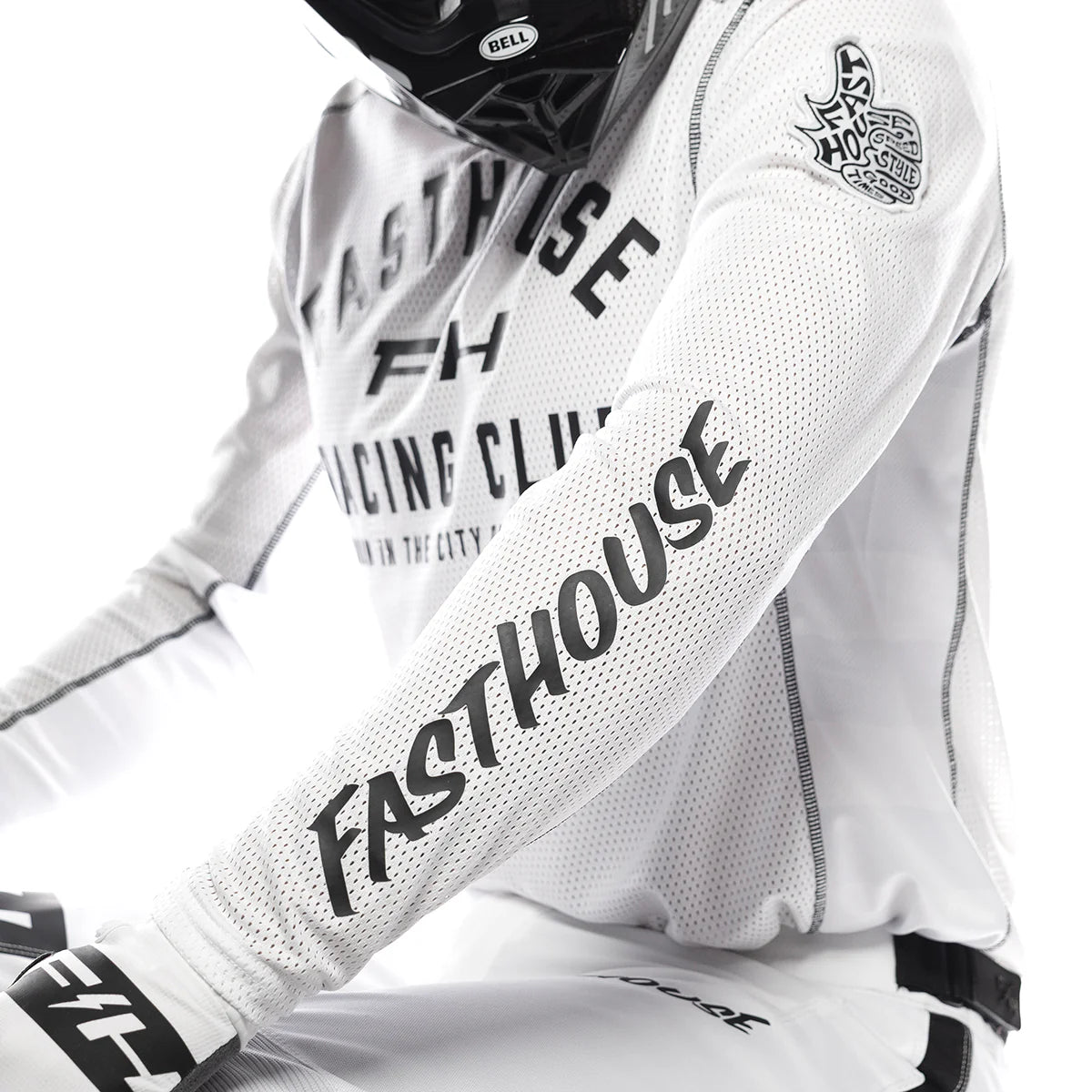 Fasthouse Grindhouse Air-Cooled Club LS MX Jersey White/Cloud