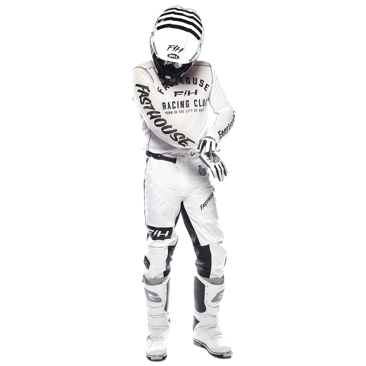 Fasthouse Grindhouse Air-Cooled Club LS MX Jersey White/Cloud