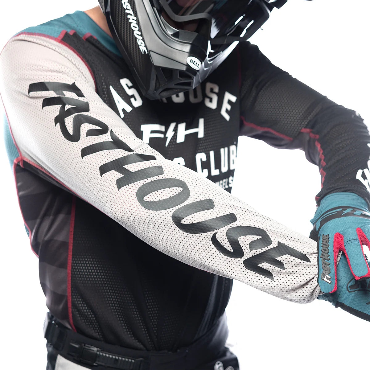 Fasthouse Grindhouse Air-Cooled Club LS MX Jersey Black/Teal