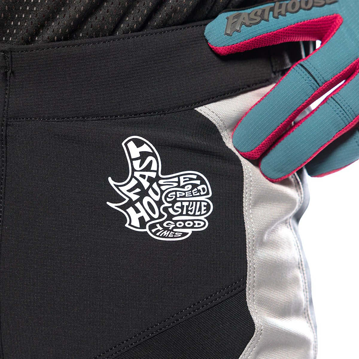 Fasthouse Grindhouse Club MX Pant Light Grey/Black/Teal