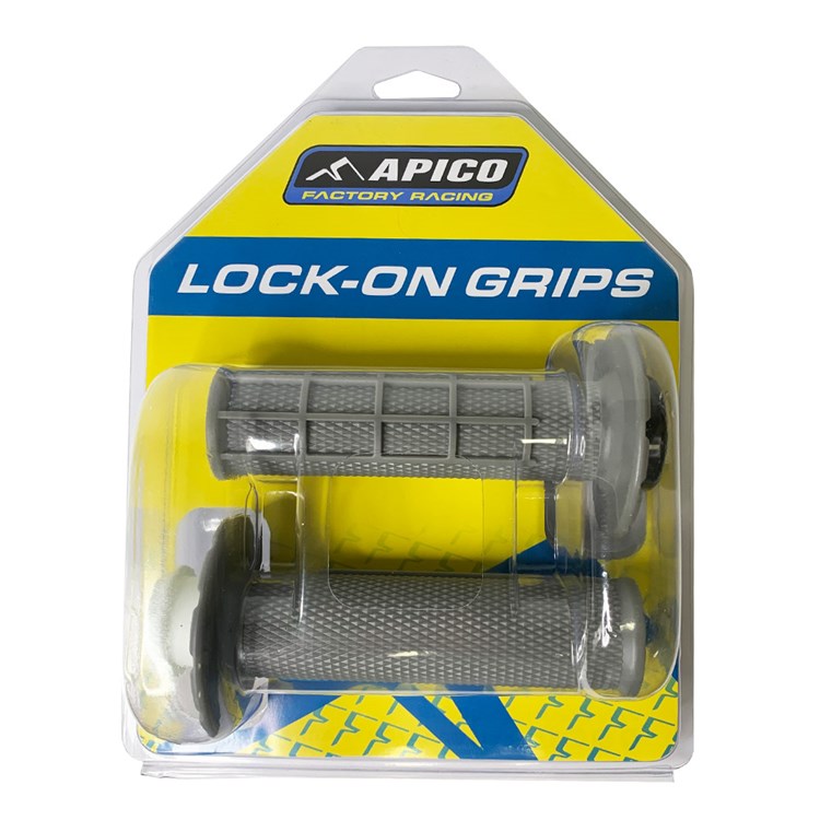 Apico Lock-On MX Grips Half Waffle Grey