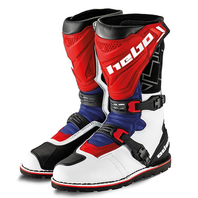 Hebo Trials Boots Technical 3.0 White/Red/Blue
