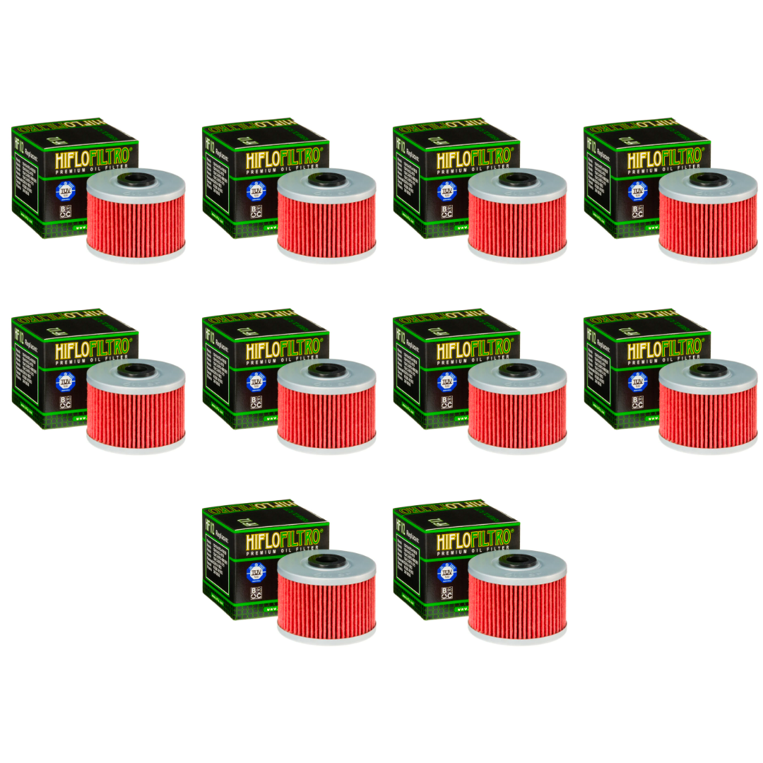 10 x HiFlo HF112 Oil Filter Honda CRF250L 13-16, XR250 90-04, XR400/650 93-16, Kawasaki KXF450 06-15