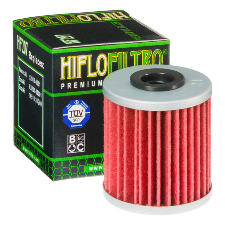 HiFlo HF207 Oil Filter Kawasaki KXF250 04-24, KXF450 16-24, Suzuki RMZ250 04-24, RMZ450 06-24