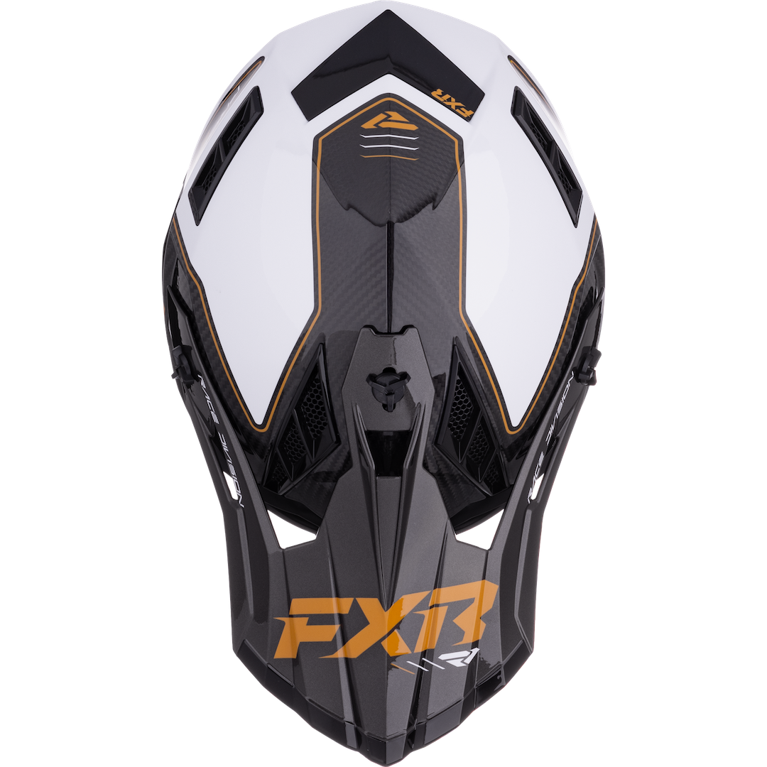 FXR Helium Carbon MX Helmet 2026 Gold/White