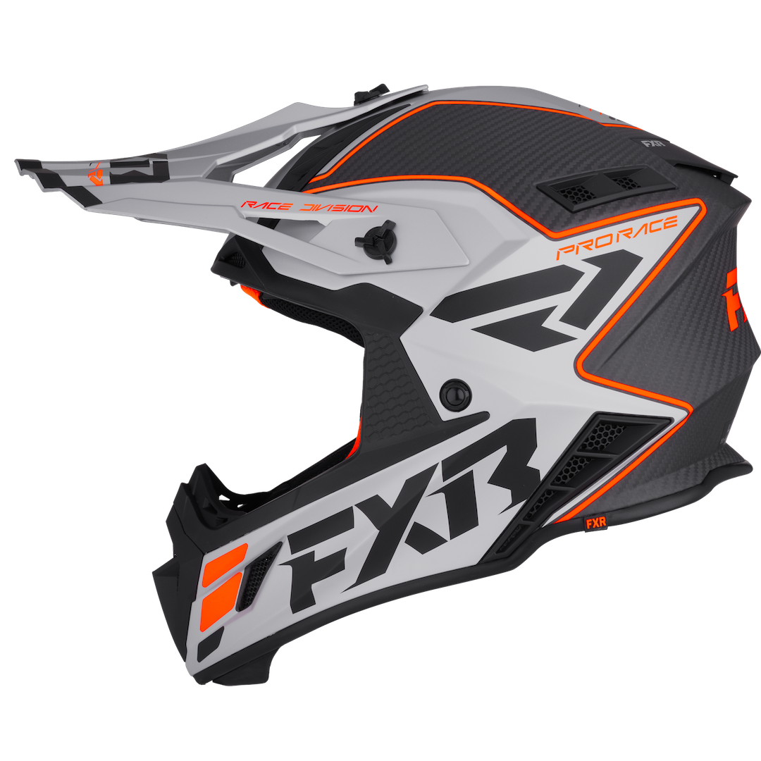 FXR Helium Carbon MX Helmet 2026 Orange/Silver