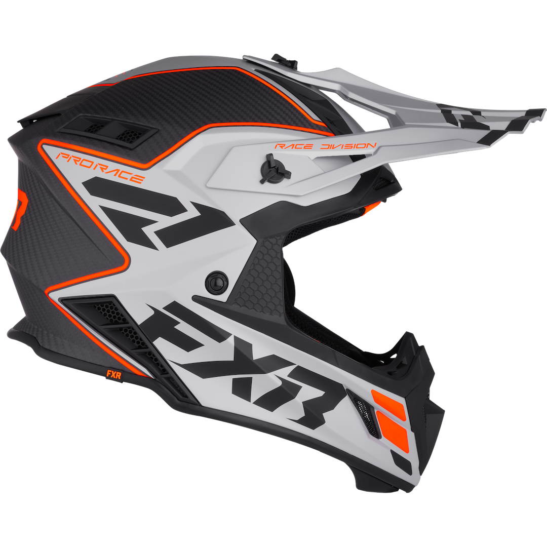 FXR Helium Carbon MX Helmet 2026 Orange/Silver