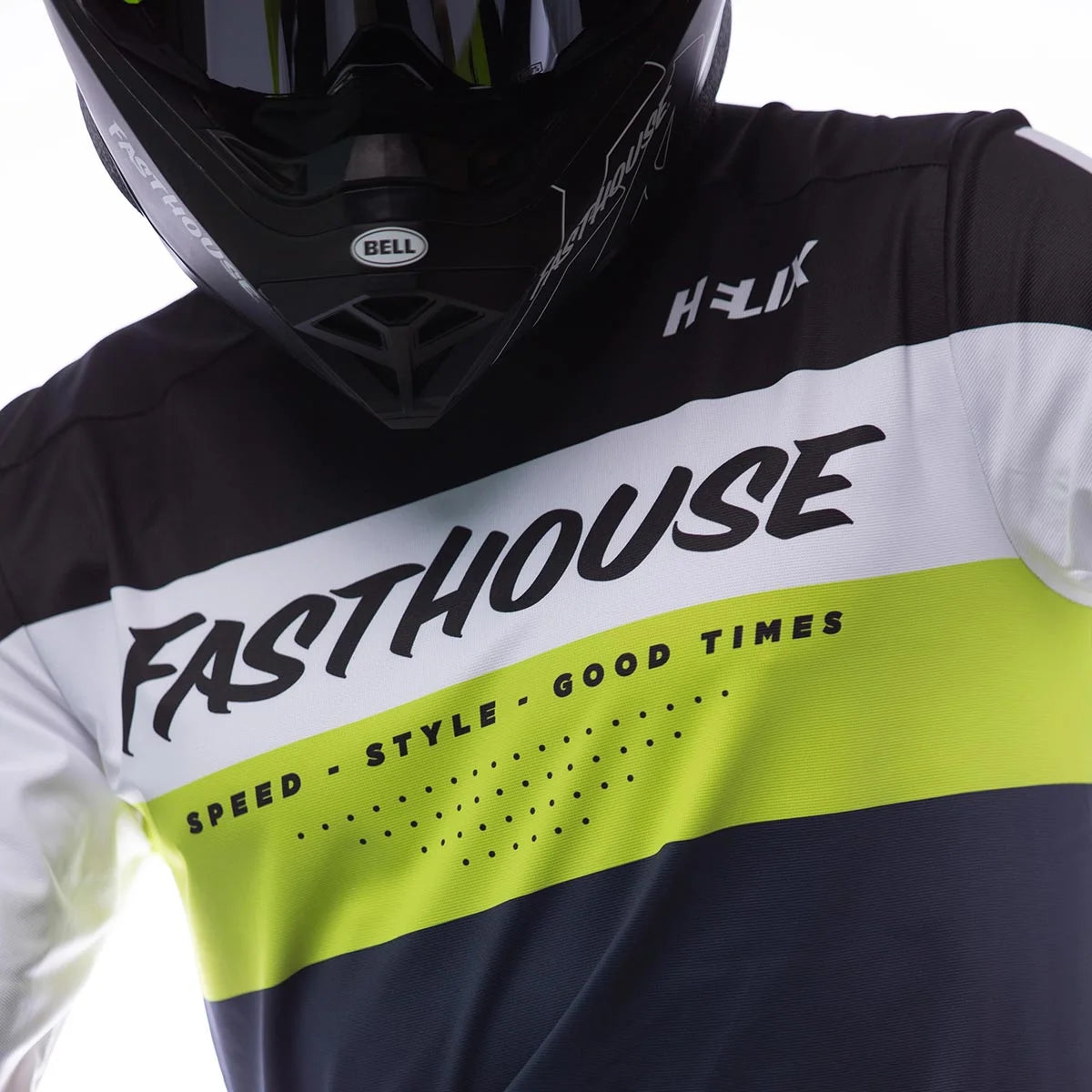 Fasthouse Helix Daytona LS MX Jersey - Black/Flo Green