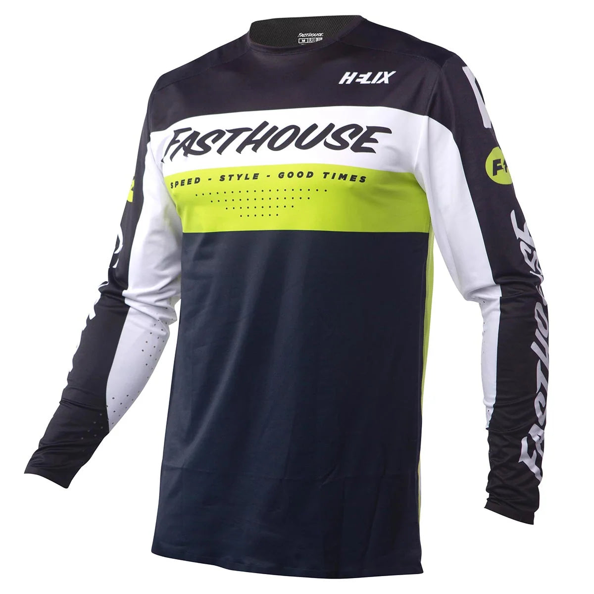 Fasthouse Helix Daytona LS MX Jersey - Black/Flo Green