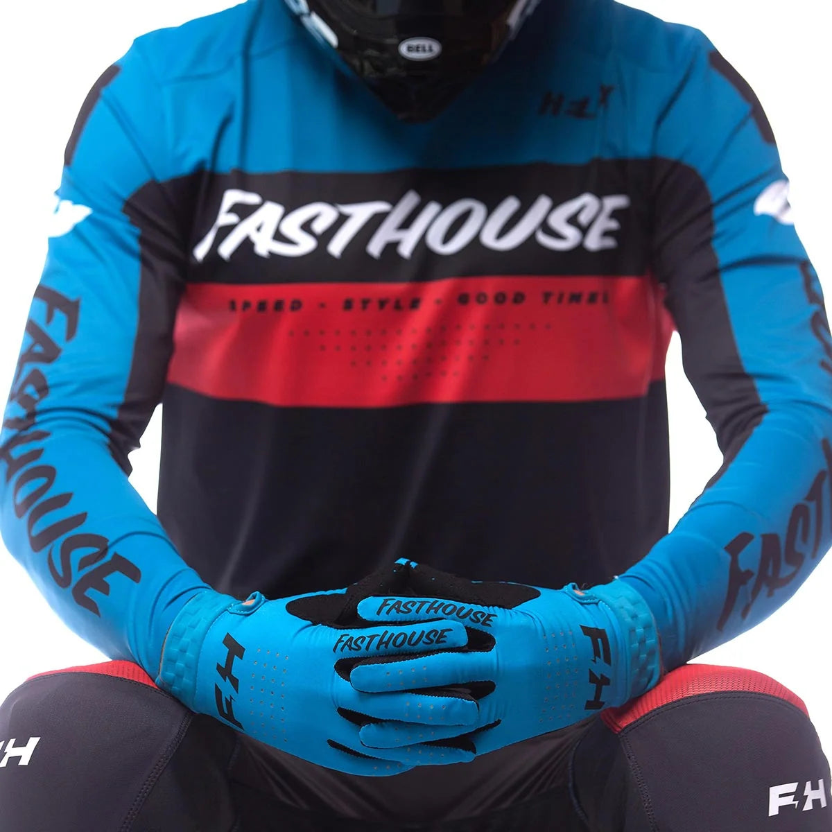 Fasthouse Helix Daytona LS MX Jersey - Electric Blue/Black