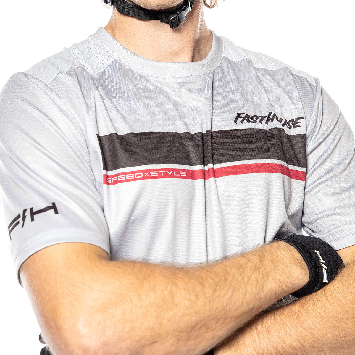 Fasthouse Impakt Cosmos Short Sleeve MTB Jersey - Light Gray