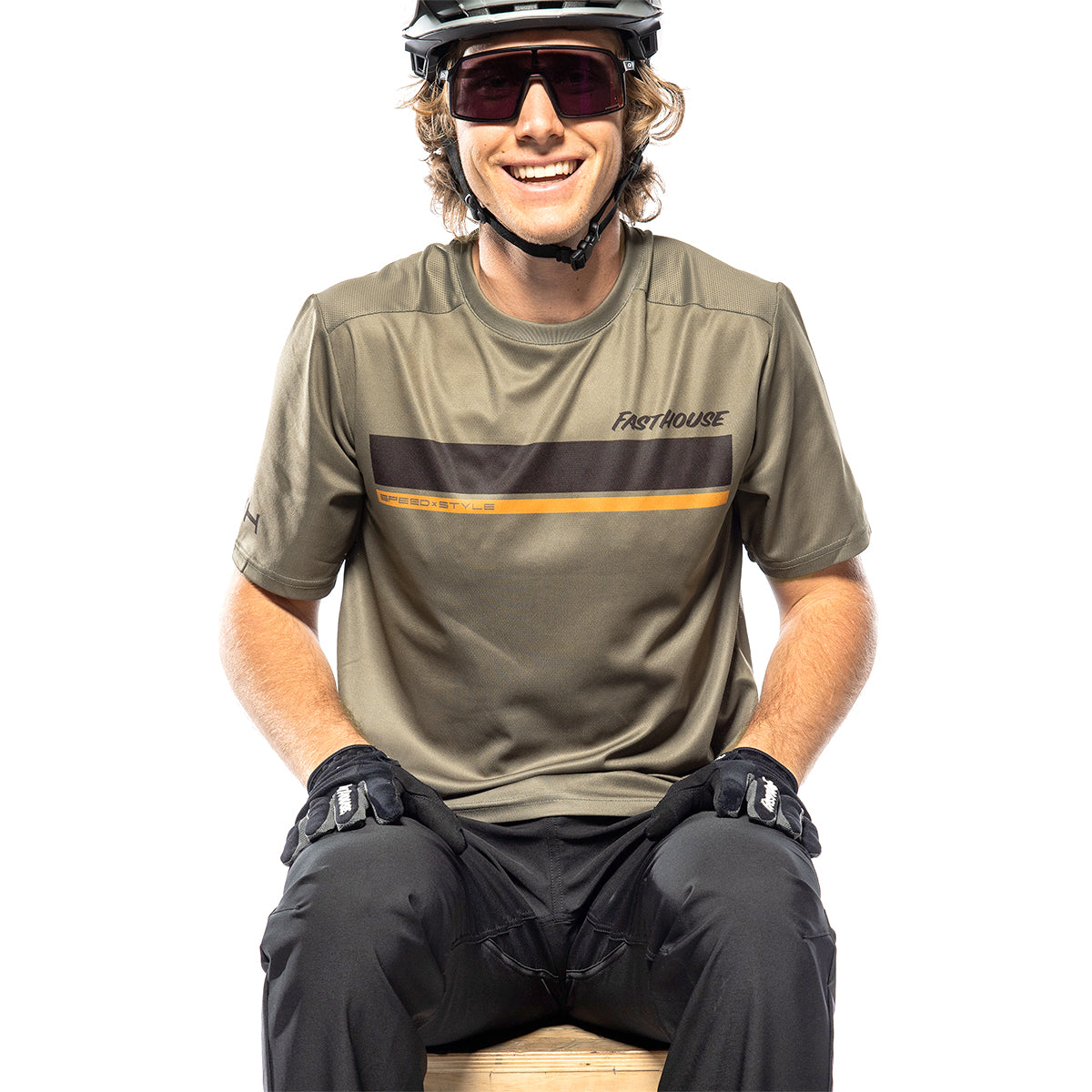 Fasthouse Impakt Cosmos Short Sleeve MTB Jersey - Olive