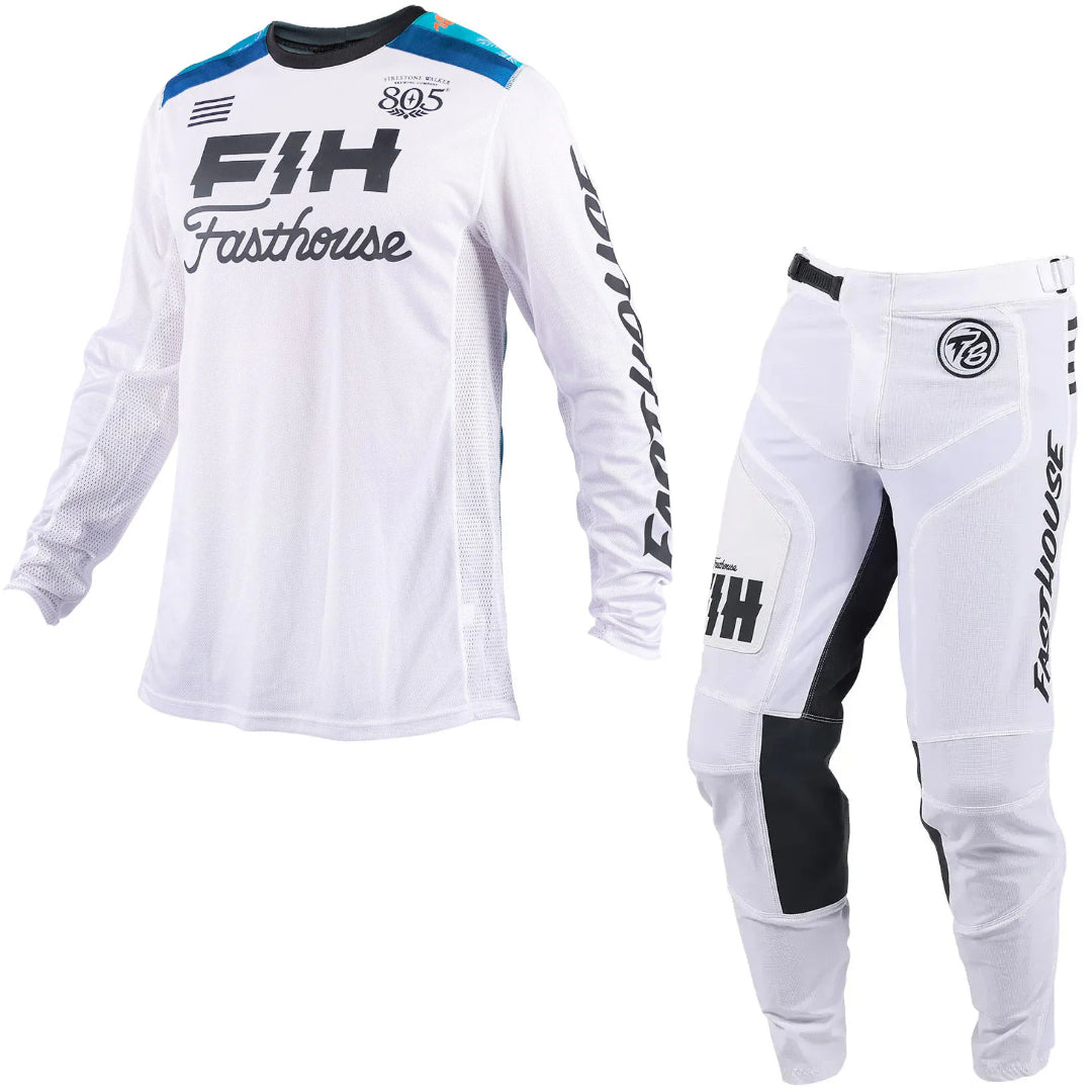 Fasthouse Grindhouse Sanguaro TB Island Hopper MX Kit Combo - White