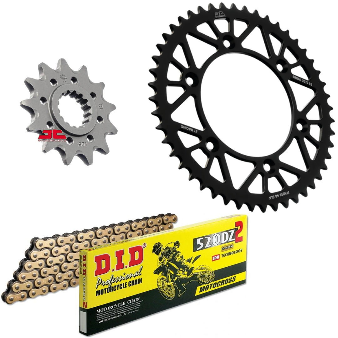 JT Chain And Sprocket Kit, DID DZ2 Chain Yamaha YZ250F/WR250F/YZ250FX 01-26, YZ125 05-26 Black