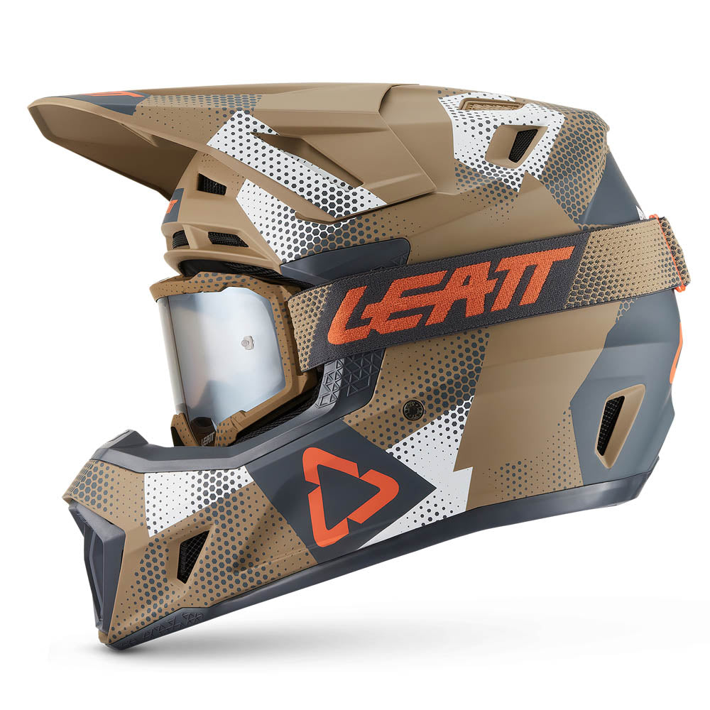 Leatt Moto 7.5 V27 MX Helmet Camo Khaki Brown