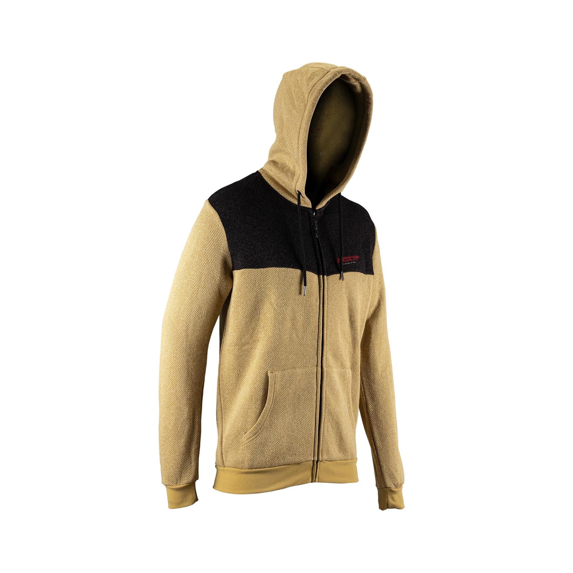 Leatt Zip Up Tech Hoodie Brass Brown
