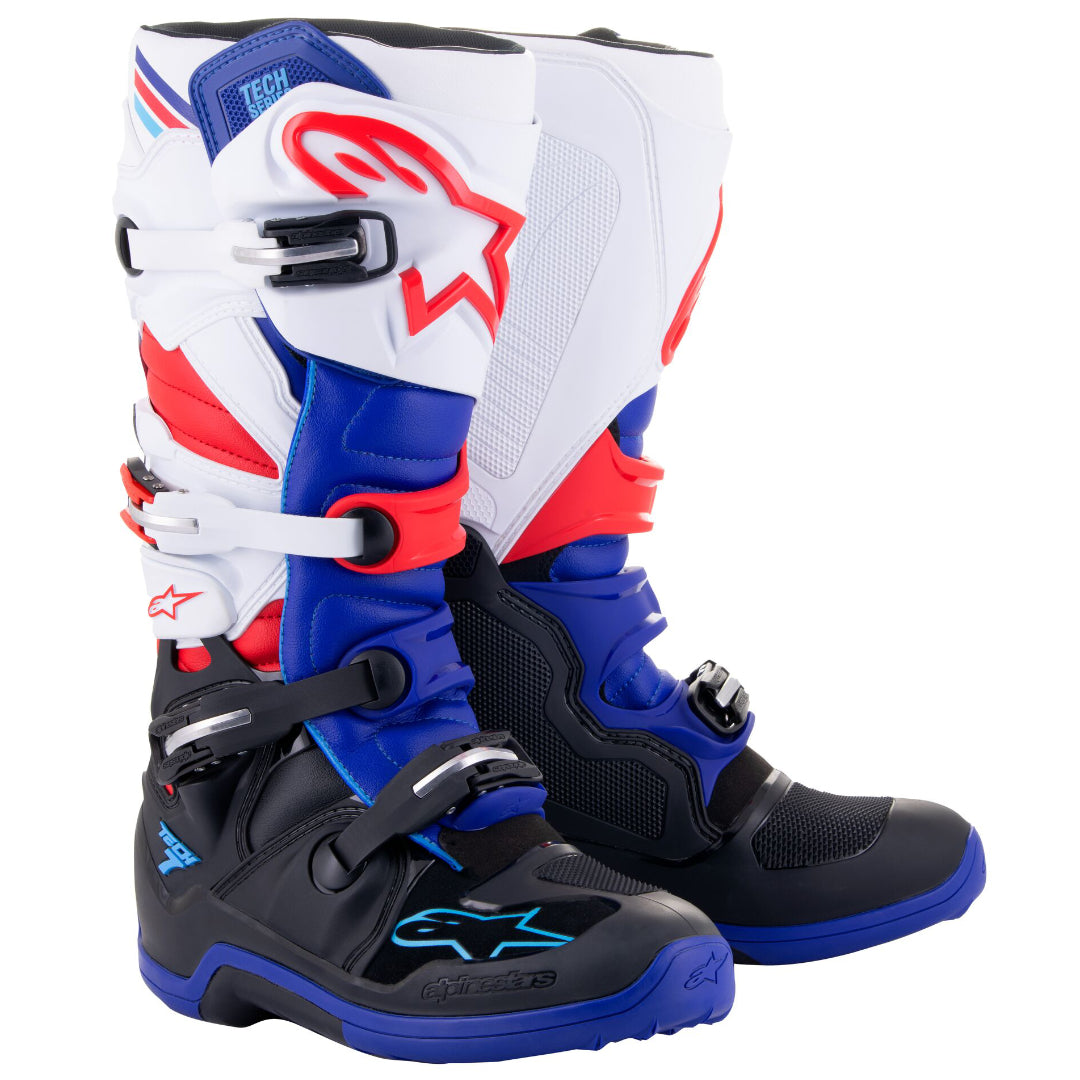 Alpinestars Tech 7 Motocross Boots Black/Dark Blue/Red/White