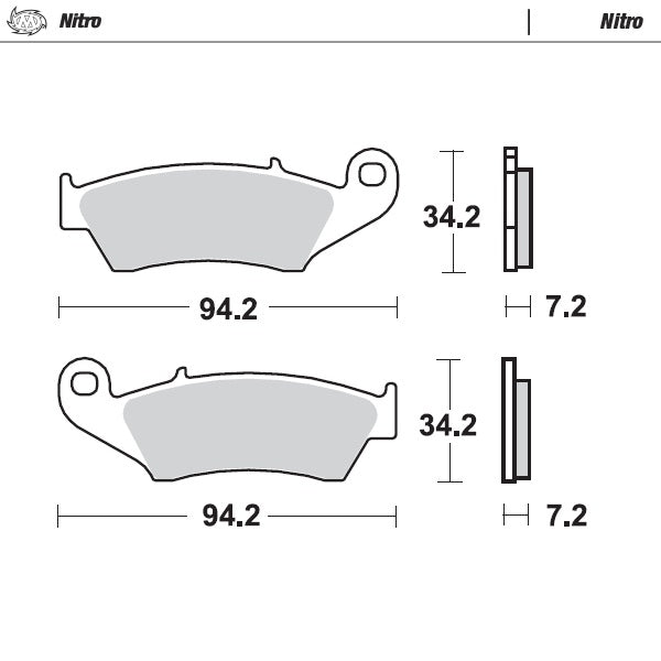 Moto-Master Nitro 93421 Front Brake Pads HON/KAW/SUZ/BET CRF250R/X/RX 04-26, CRF450R/X/RX 02-26, CR/KX/RM/RR