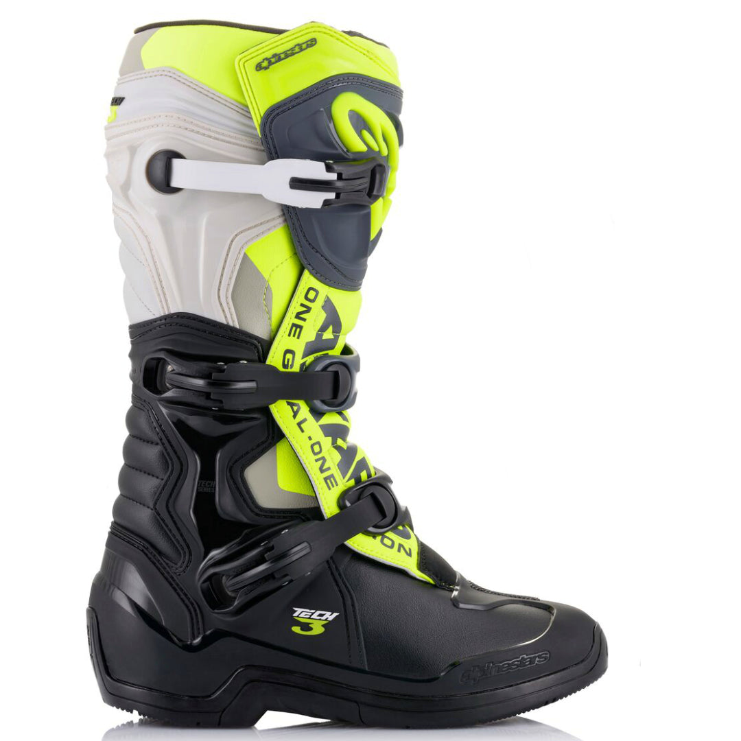 Alpinestars Tech 3 Motocross Boots Black/Cool Grey/Yellow Flo