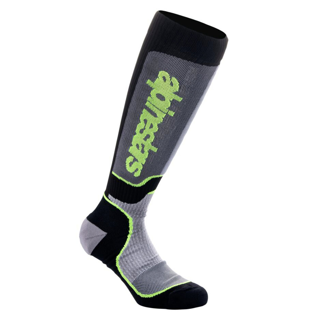 Alpinestars MX PLUS Socks Black/Gray/Yellow Fluo