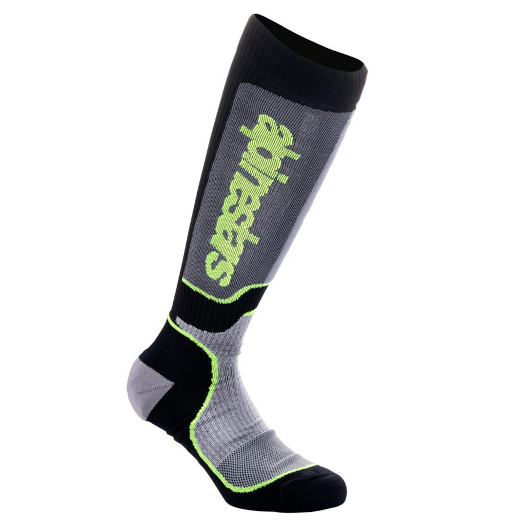 Alpinestars YOUTH MX PLUS Socks Black/Gray/Yellow Fluo