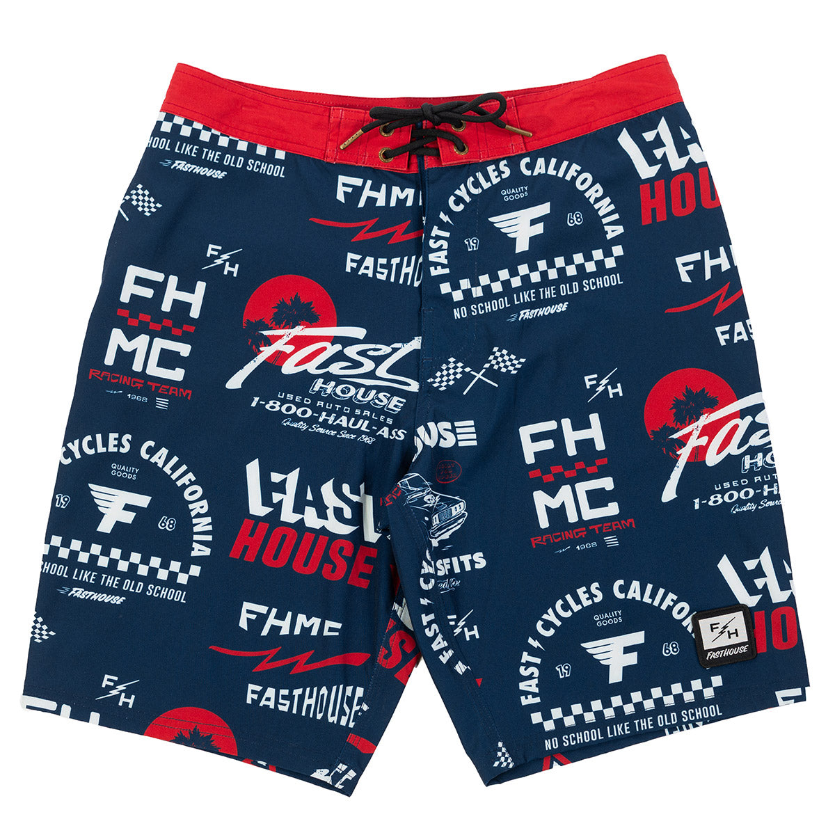 Fasthouse Medly 21" Board Shorts - Navy/Red