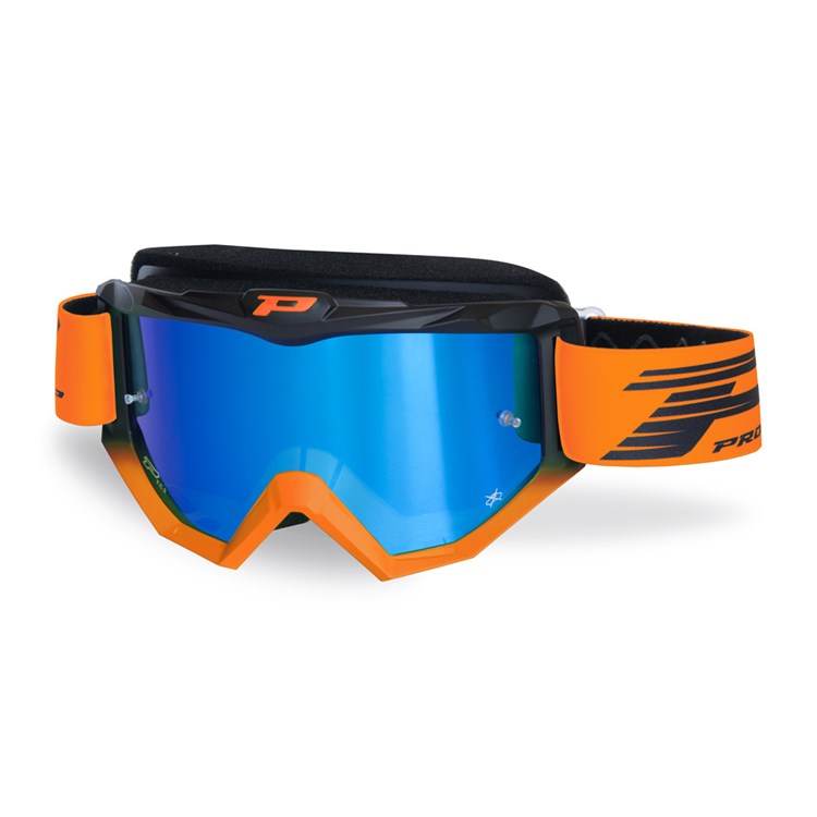 Pro Grip ATZAKI Tear Off Goggle Black/Flo Orange Mirrored Lens