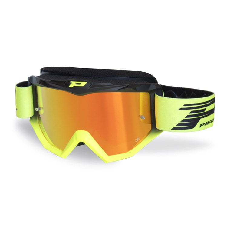 Pro Grip ATZAKI Tear Off Goggle Black/Flo Yellow Mirrored Lens