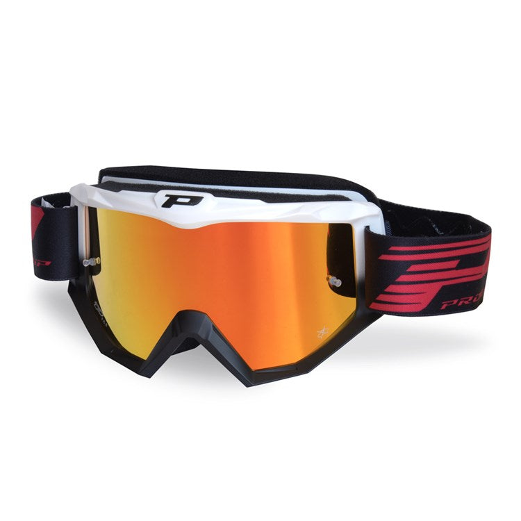 Pro Grip ATZAKI Tear Off Goggle White/Black Mirrored Lens