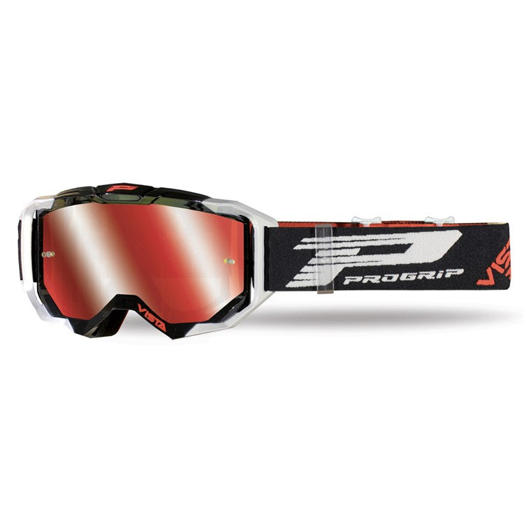 Pro Grip Vista Tear Off Goggle Black/White Mirrored Lens