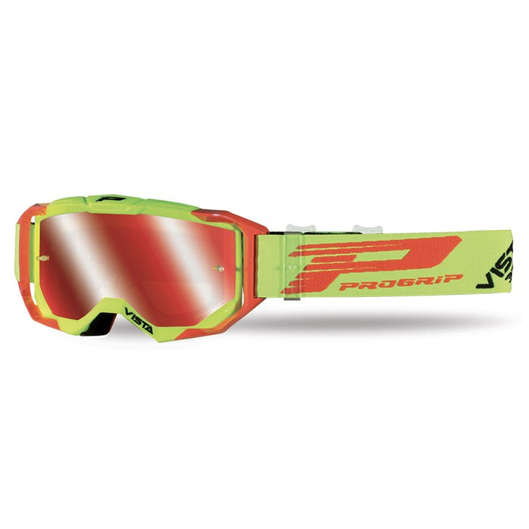 Pro Grip Vista Tear Off Goggle Flo Yellow/Red Mirrored Lens