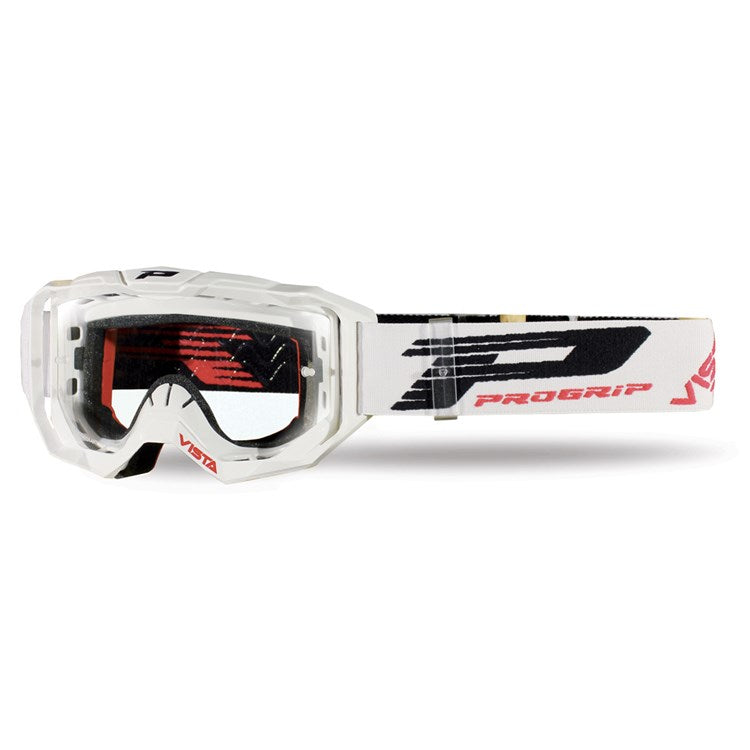Pro Grip Vista Tear Off Goggle White Clear Lens