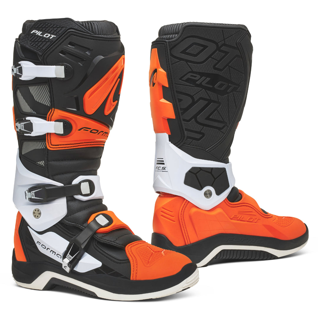 Forma Pilot MX Boots Black/Orange/White