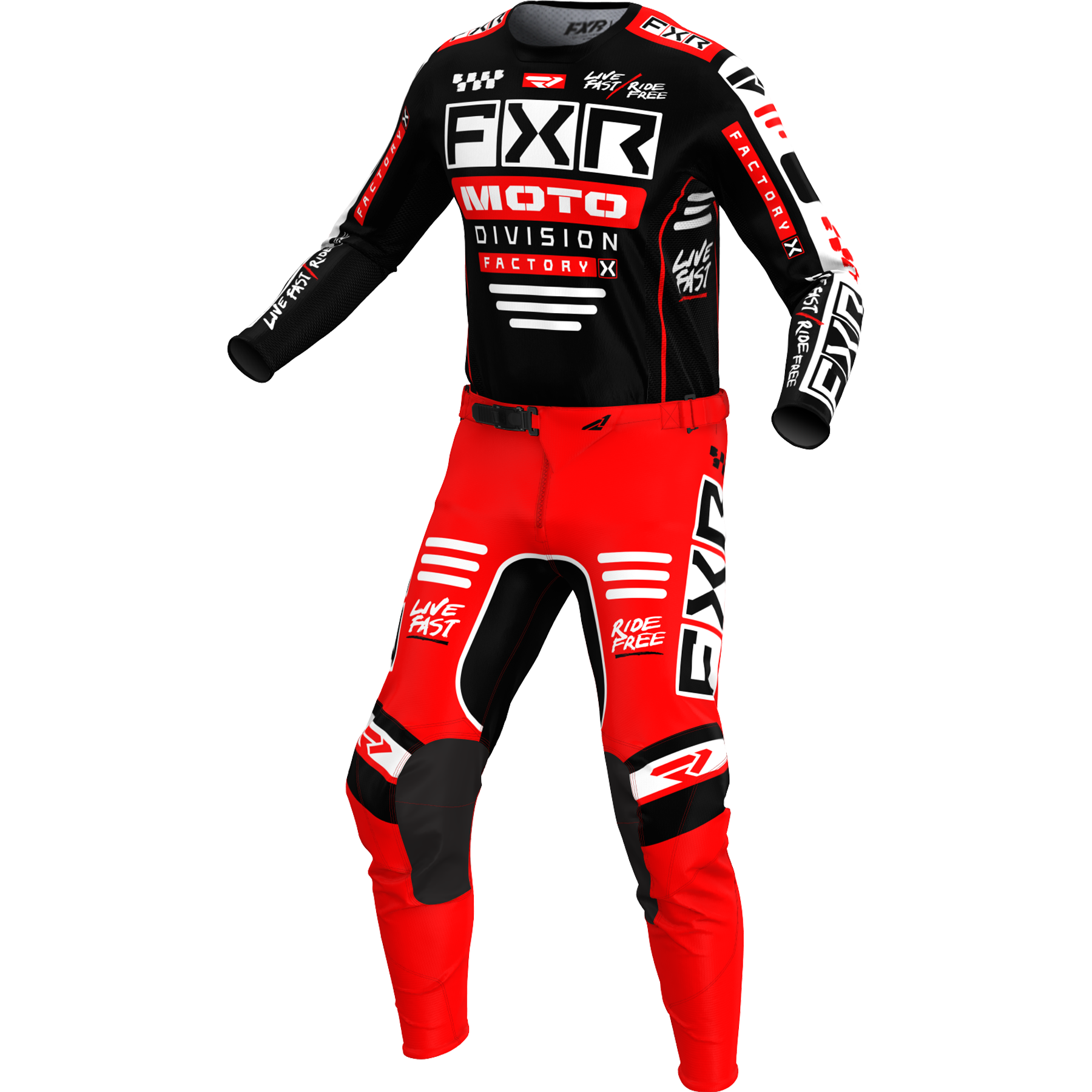FXR Podium Gladiator 2024 MX Kit Combo Black/Red